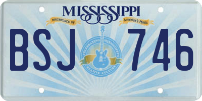 MS license plate BSJ746