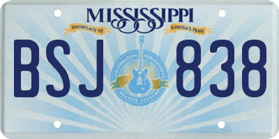 MS license plate BSJ838