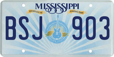 MS license plate BSJ903