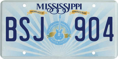 MS license plate BSJ904