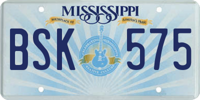 MS license plate BSK575