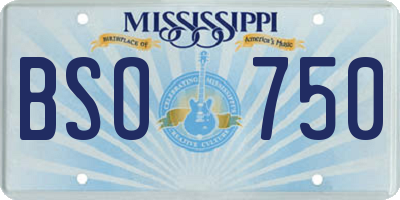 MS license plate BSO750