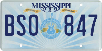 MS license plate BSO847