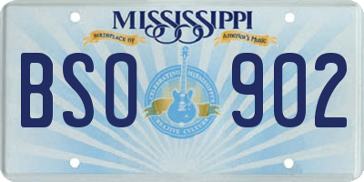MS license plate BSO902