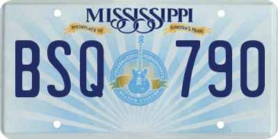 MS license plate BSQ790