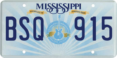 MS license plate BSQ915