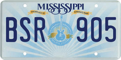 MS license plate BSR905