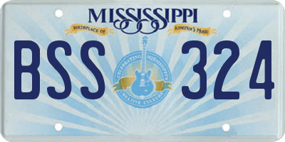 MS license plate BSS324