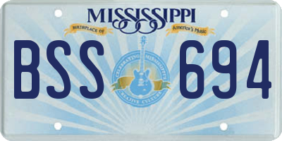 MS license plate BSS694