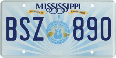 MS license plate BSZ890
