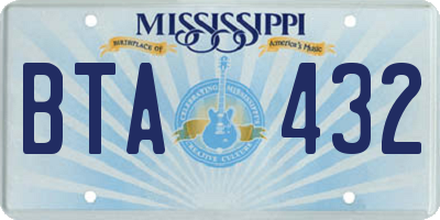 MS license plate BTA432