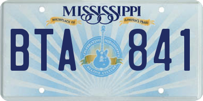 MS license plate BTA841