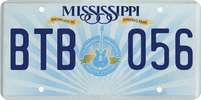 MS license plate BTB056