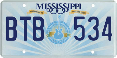 MS license plate BTB534