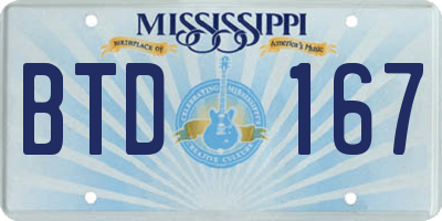 MS license plate BTD167