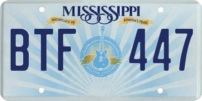 MS license plate BTF447