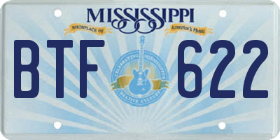 MS license plate BTF622