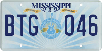MS license plate BTG046