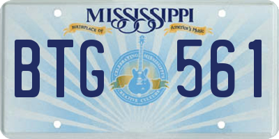 MS license plate BTG561