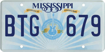 MS license plate BTG679