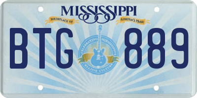 MS license plate BTG889