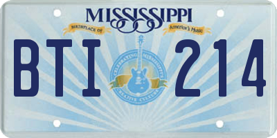 MS license plate BTI214