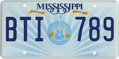 MS license plate BTI789