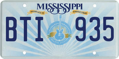 MS license plate BTI935