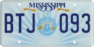 MS license plate BTJ093