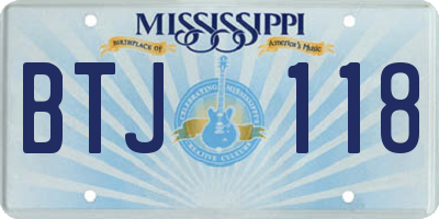 MS license plate BTJ118