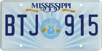 MS license plate BTJ915