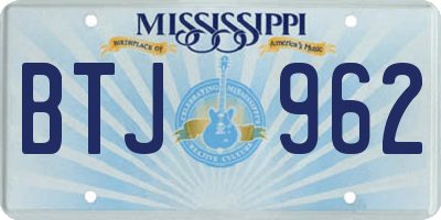 MS license plate BTJ962
