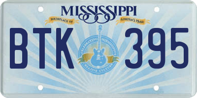MS license plate BTK395