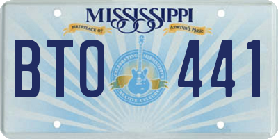 MS license plate BTO441