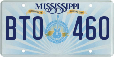 MS license plate BTO460