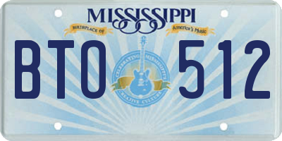 MS license plate BTO512