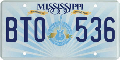 MS license plate BTO536