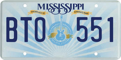 MS license plate BTO551