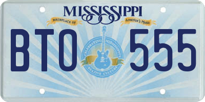 MS license plate BTO555