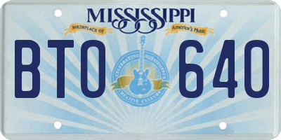 MS license plate BTO640