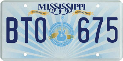 MS license plate BTO675
