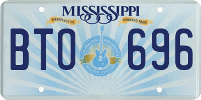 MS license plate BTO696