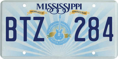 MS license plate BTZ284