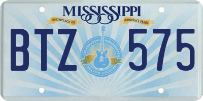 MS license plate BTZ575