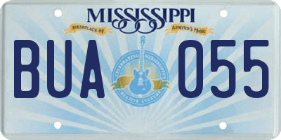 MS license plate BUA055