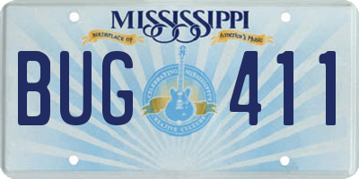 MS license plate BUG411