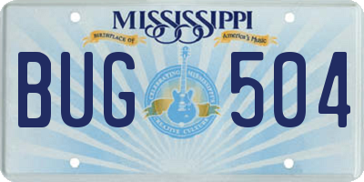 MS license plate BUG504