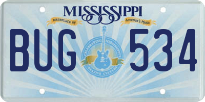 MS license plate BUG534
