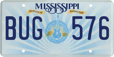 MS license plate BUG576