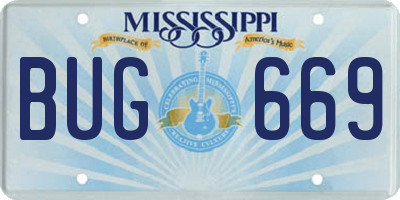 MS license plate BUG669